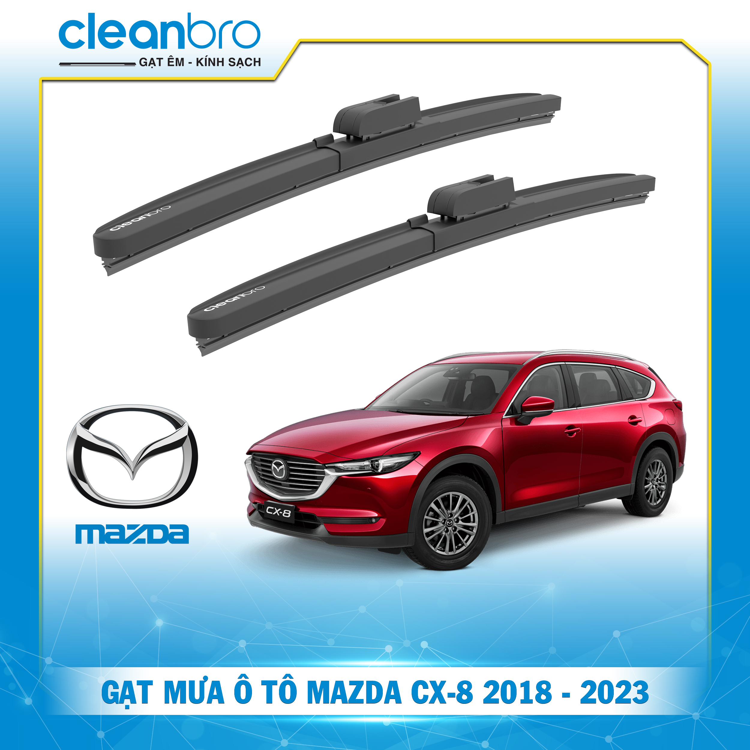 Gạt mưa ô tô hiệu ứng lá sen Mazda CX-8 [2018-2023+]
